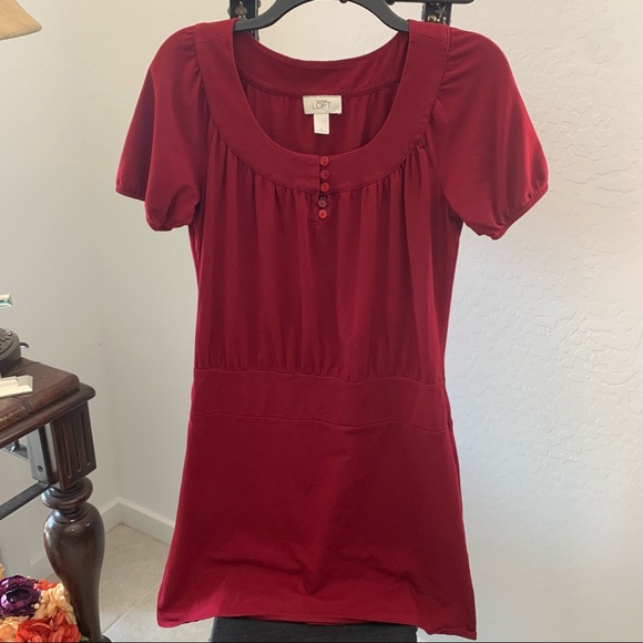 Ann Taylor Loft Maroon Dress S - Picture 1 of 6